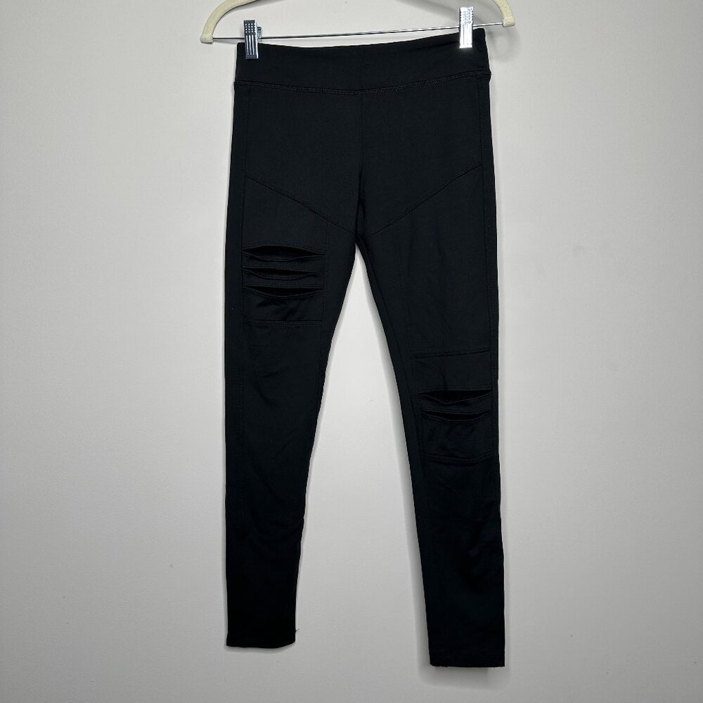 NESH Made in NYC New York City Split Knee Vented Moto Pants Black Women's Small